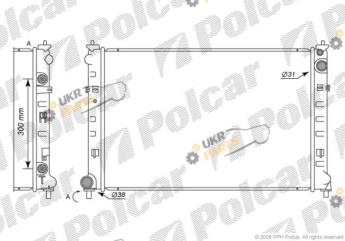 Радиатор охлаждения двигателя Polcar 457908-2