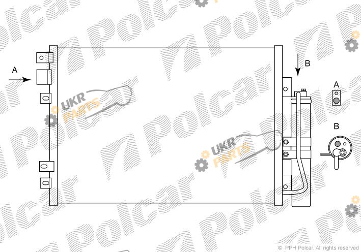 Радиатор кондиционера Polcar 6061K8C1