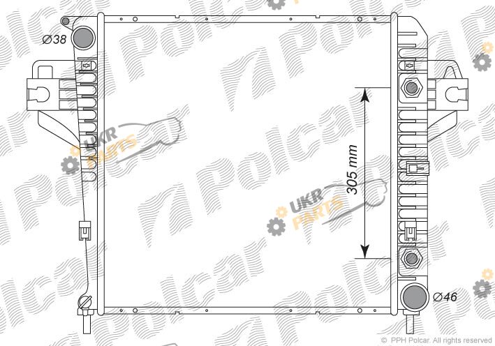 Радиатор охлаждения двигателя Polcar 3410081K