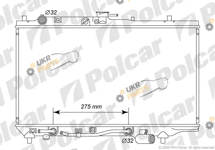 Радиатор охлаждения двигателя Polcar 450408-0