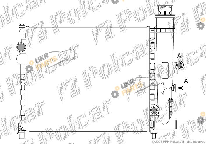 Радиатор охлаждения двигателя Polcar 231308A1