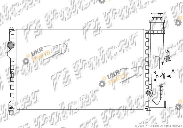 Радиатор охлаждения двигателя Polcar 231308A4