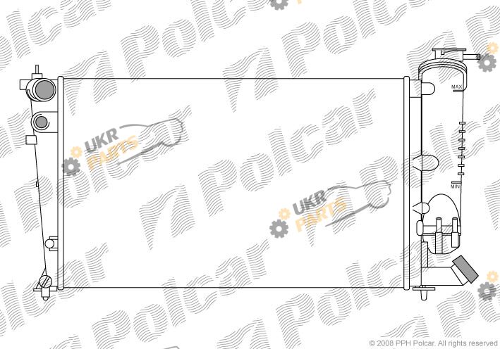 Радиатор охлаждения двигателя Polcar 570708-3