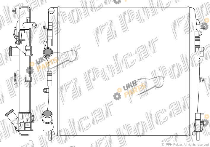 Радиатор охлаждения двигателя Polcar 606008A8