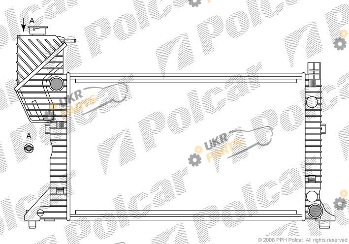 Радиатор охлаждения двигателя Polcar 506208A2