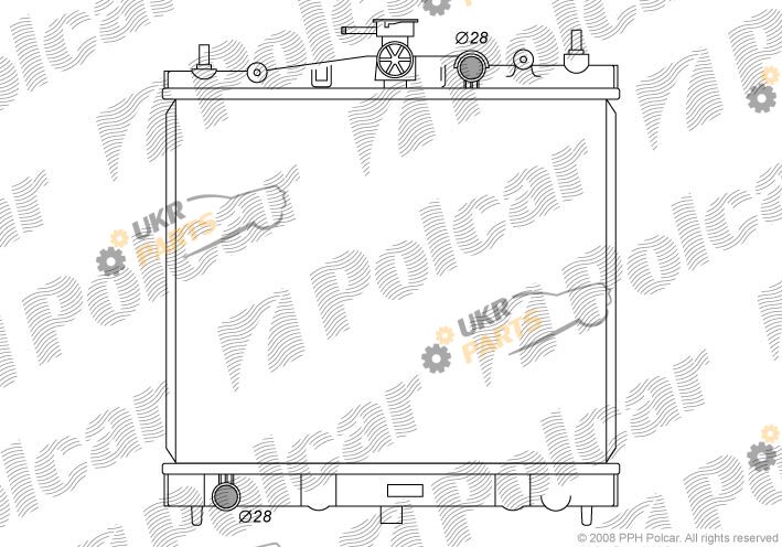 Радиатор охлаждения двигателя Polcar 2707084K