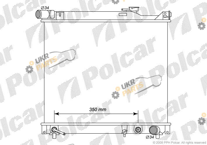 Радиатор охлаждения двигателя Polcar 7424085K