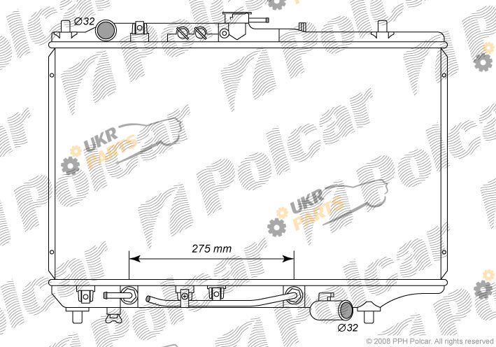 Радиатор охлаждения двигателя Polcar 450508-3