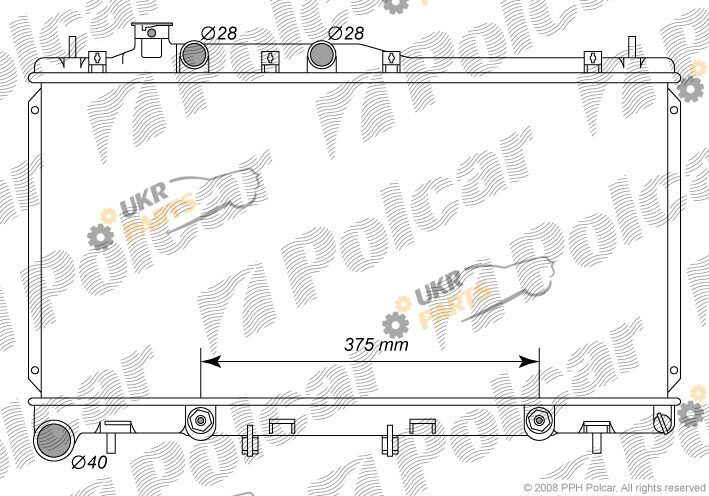 Радиатор охлаждения двигателя Polcar 7208081K