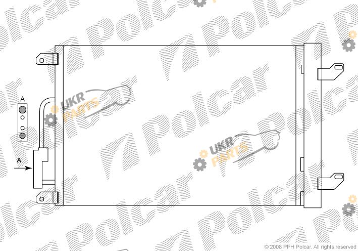 Радиатор кондиционера Polcar 4211K82X