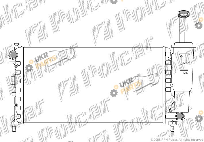Радиатор охлаждения двигателя Polcar 302308-6
