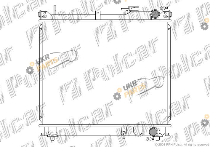Радиатор охлаждения двигателя Polcar 7424084K