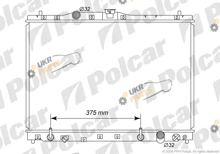 Радиатор охлаждения двигателя Polcar 382208-3