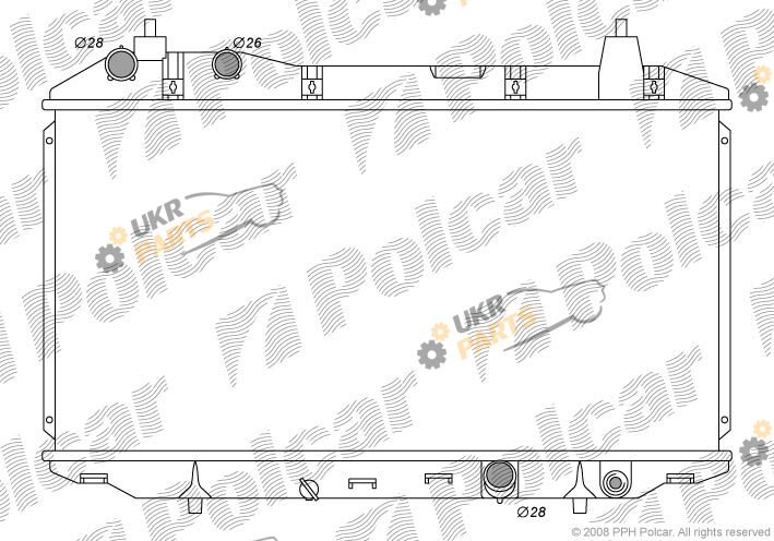 Радиатор охлаждения двигателя Polcar 3845082K