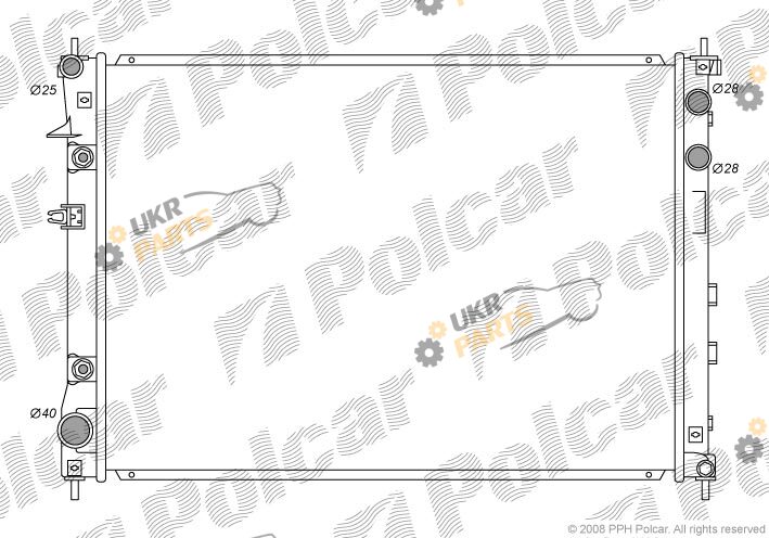 Радиатор охлаждения двигателя Polcar 7250081K