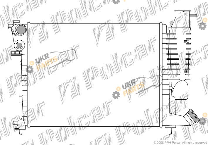 Радиатор охлаждения двигателя Polcar 232608-3