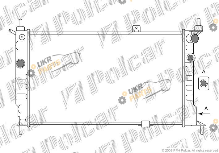 Радиатор охлаждения двигателя Polcar 550708A5