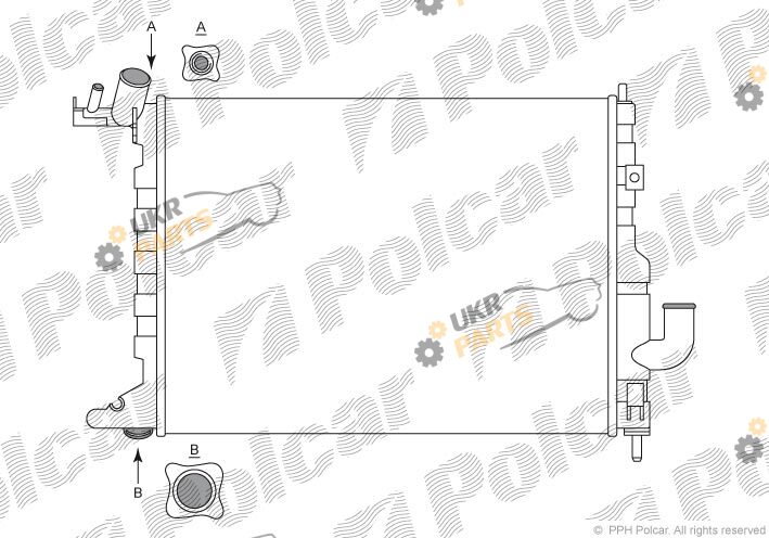 Радиатор охлаждения двигателя Polcar 551608A5