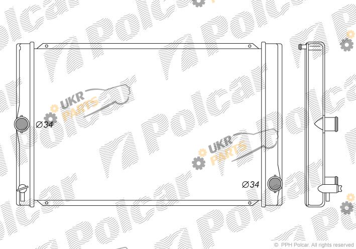 Радиатор охлаждения двигателя Polcar 811608-3