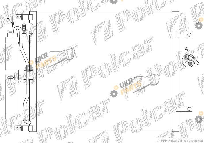 Радиатор кондиционера Polcar 2707K8C3