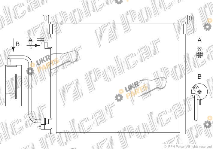 Радиатор кондиционера Polcar 5518K8C5