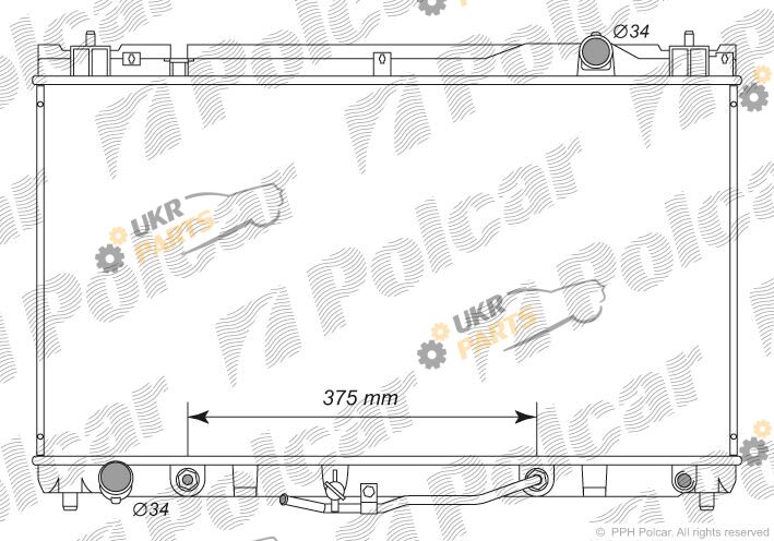 Радиатор охлаждения двигателя Polcar 813708-3