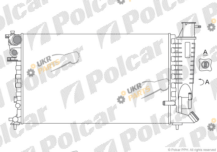 Радиатор охлаждения двигателя Polcar 232408A4