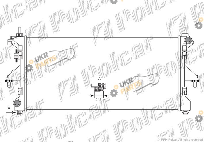 Радиатор охлаждения двигателя Polcar 577008A4