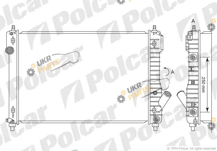 Радиатор охлаждения двигателя Polcar 251508-3