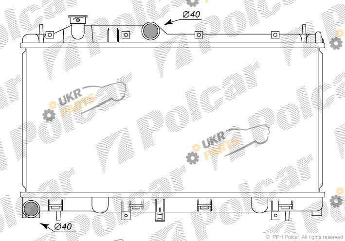 Радиатор охлаждения двигателя Polcar 7208082K