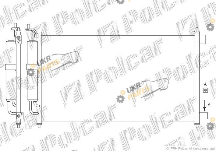 Радиатор кондиционера Polcar 2707K81K