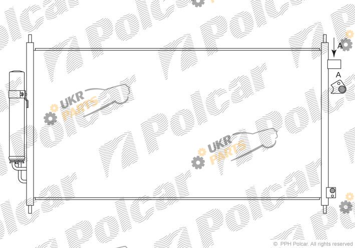 Радиатор кондиционера Polcar 3857K82K