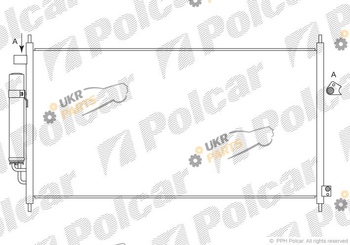 Радиатор кондиционера Polcar 3857K83K