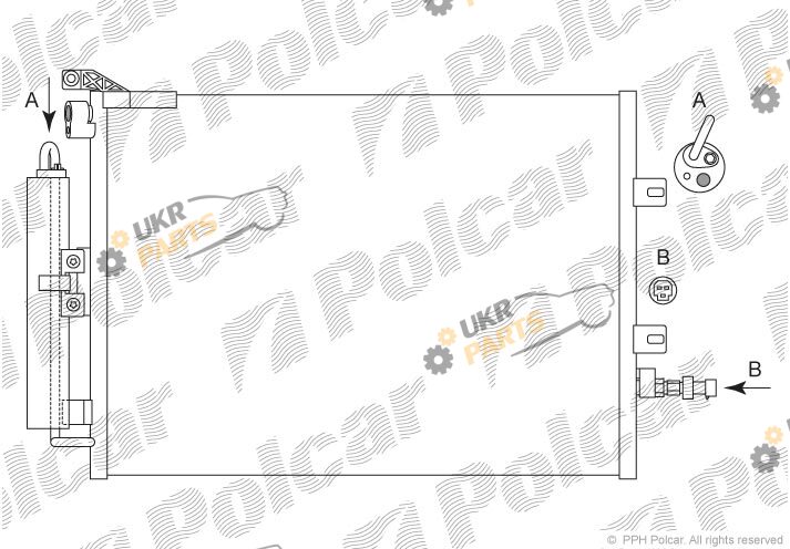 Радиатор кондиционера Polcar 6055K81X