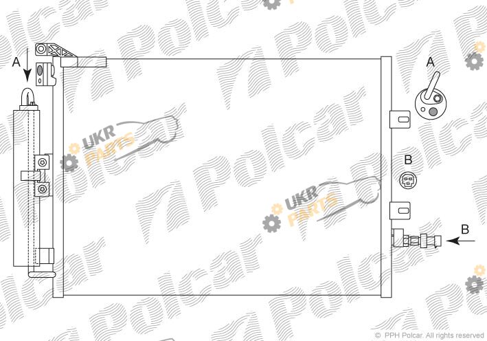 Радиатор кондиционера Polcar 6055K82X