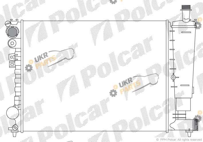 Радиатор охлаждения двигателя Polcar 238008-1