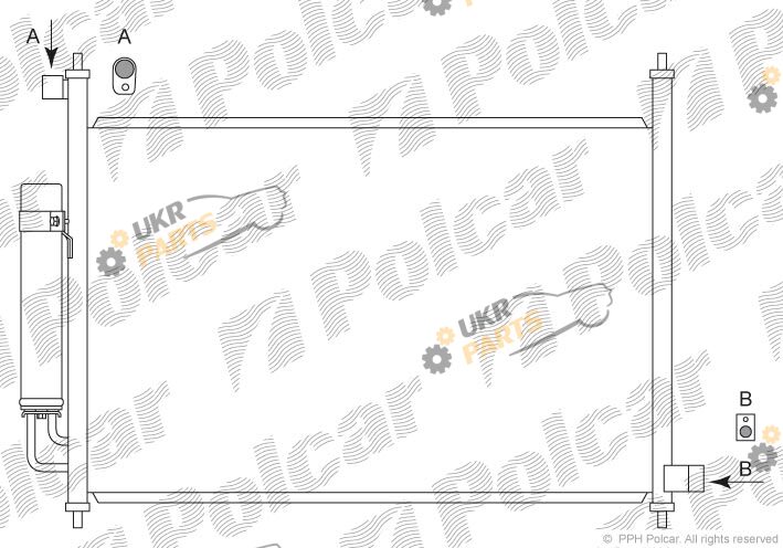 Радиатор кондиционера Polcar 3857K8C1S