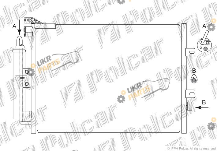 Радиатор кондиционера Polcar 6055K8C1
