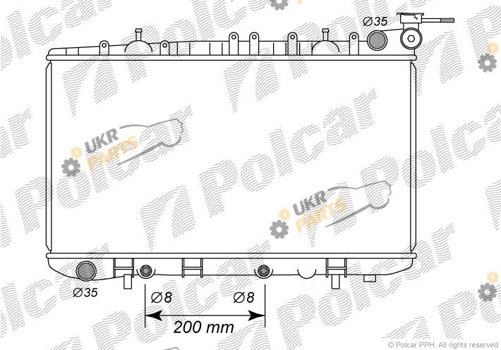 Радиатор охлаждения двигателя polcar 2728089K