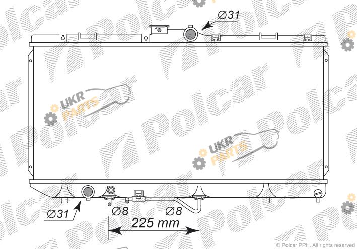 Радиатор охлаждения двигателя Polcar 814008-2