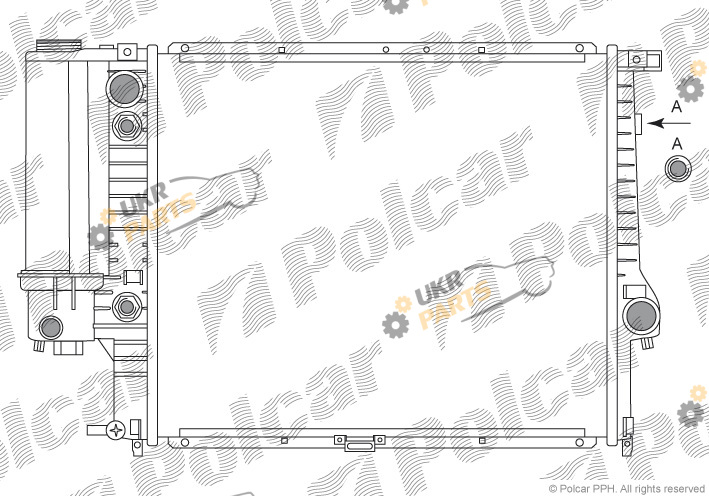 Радиатор охлаждения двигателя Polcar 201408A1