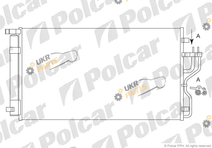 Радиатор кондиционера Polcar 4048K81X