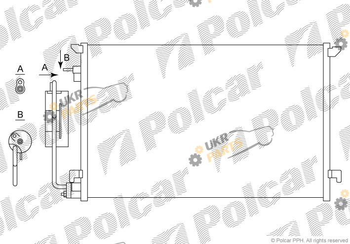 Радиатор кондиционера Polcar 5518K8C3