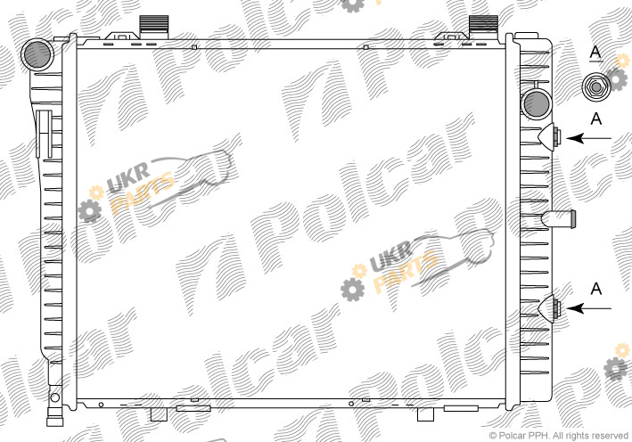Радиатор охлаждения двигателя Polcar 500208-6