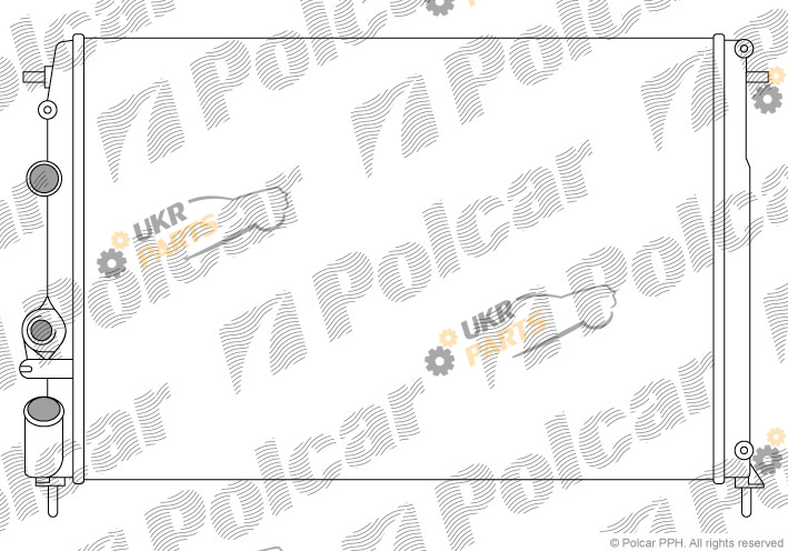 Радиатор охлаждения двигателя Polcar 600708A5
