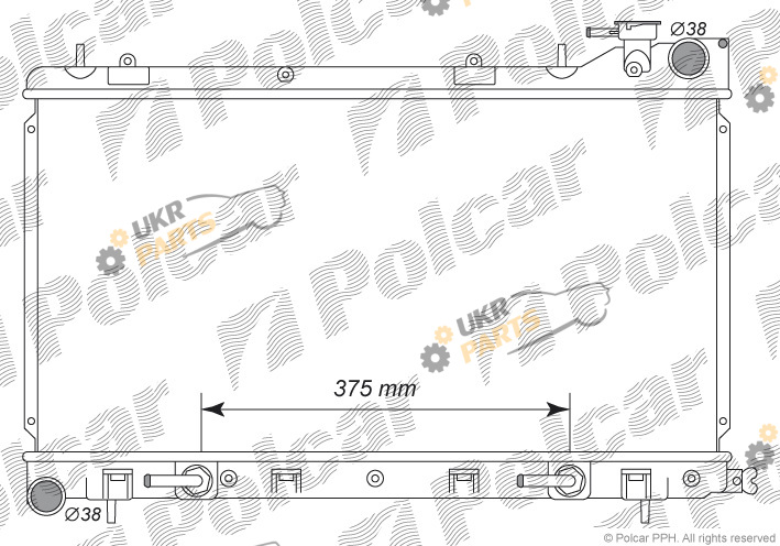 Радиатор охлаждения двигателя Polcar 7242081K