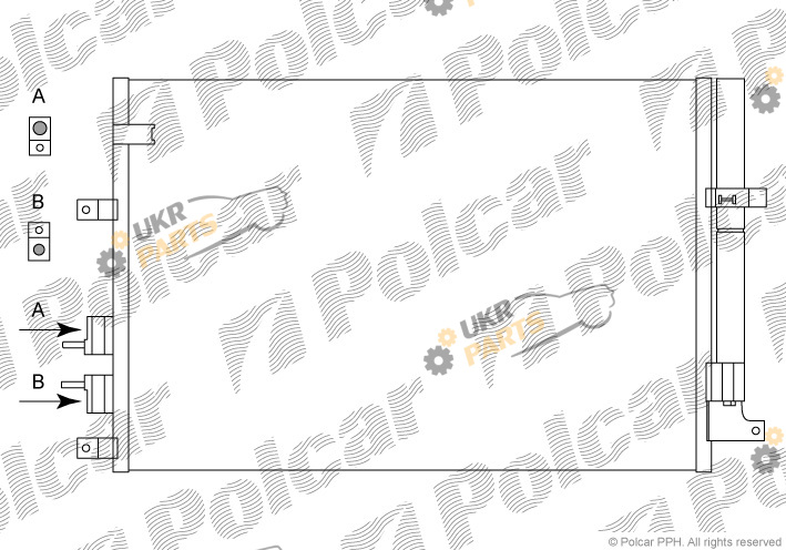Радиатор кондиционера Polcar 1411K8C1