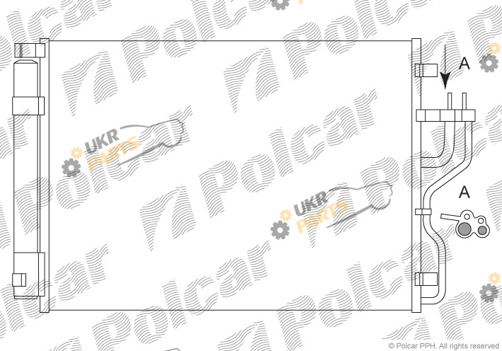 Радиатор кондиционера Polcar 4048K82X