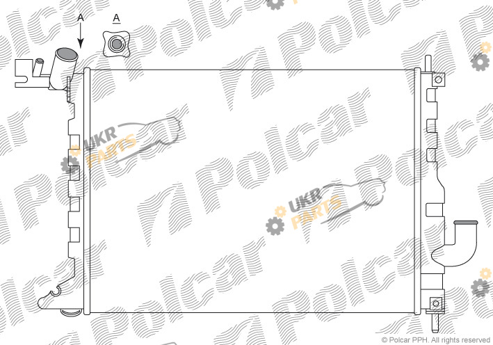 Радиатор охлаждения двигателя Polcar 551608A7
