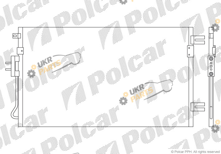 Радиатор кондиционера Polcar 2421K8C1
